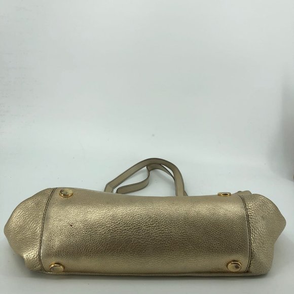 Fossil Gold Tote Shoulder Bag | Medium Size, Leather - Picture 3 of 7